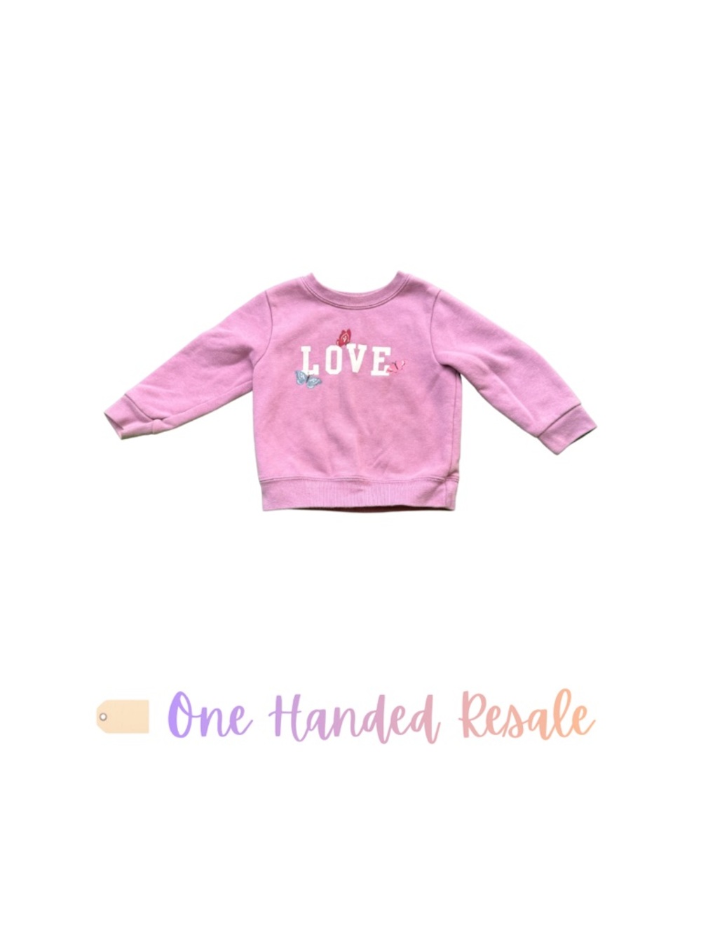 🥰 Garanimals Girls' Lilac Pink 'LOVE' Pullover Sweatshirt 18M